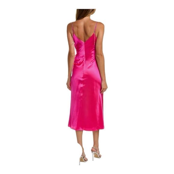 Cinq a Sept Kalena Pink Silk Midi Dress Size 6 - Picture 2 of 12